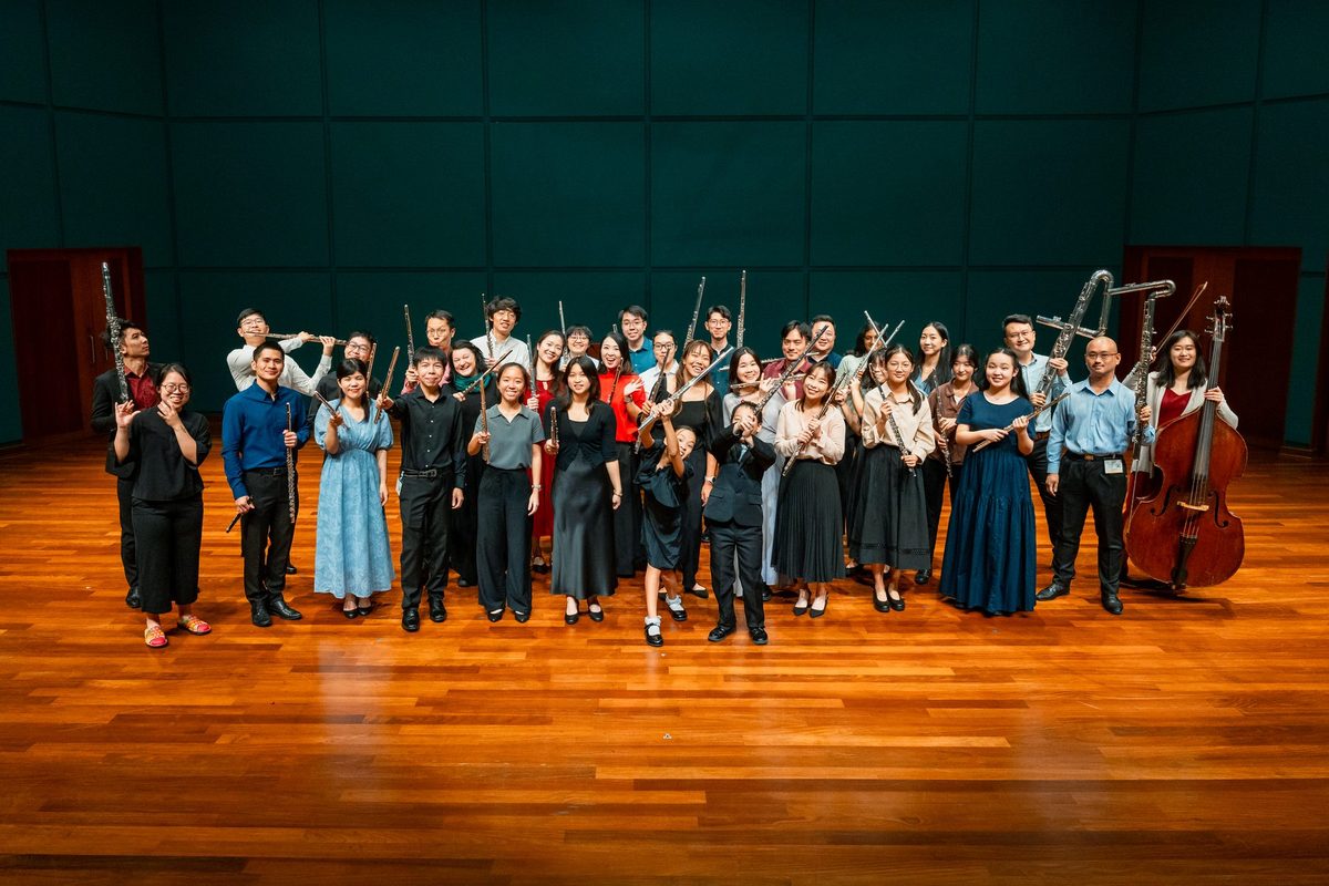 King's Flute Choir flute ensemble performing in Singapore